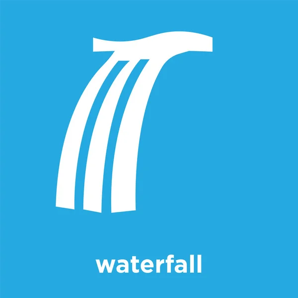 Vattenfall-ikonen isolerad på blå bakgrund — Stock vektor