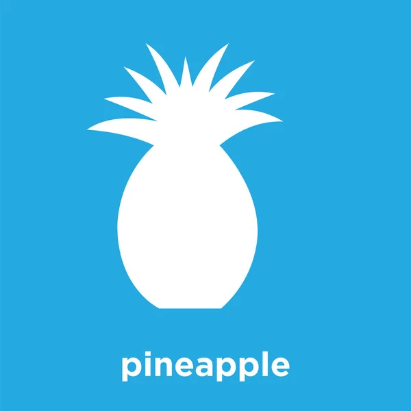 Icône d'ananas isolé sur fond bleu — Image vectorielle