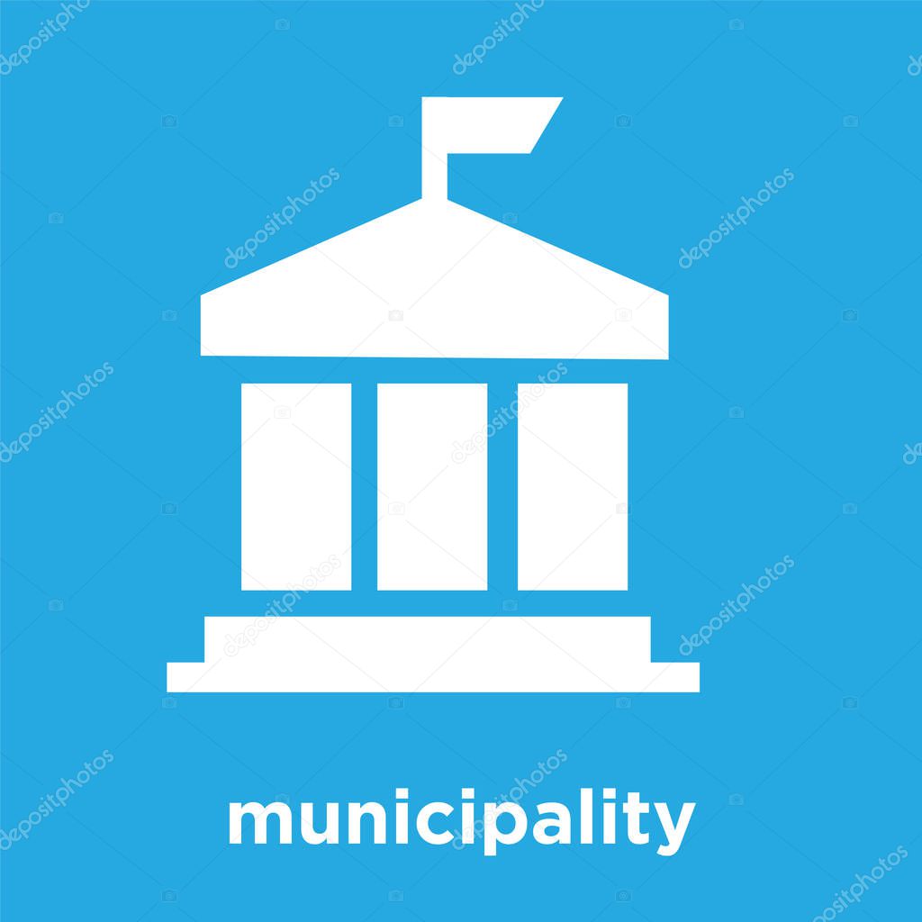 municipality icon isolated on blue background