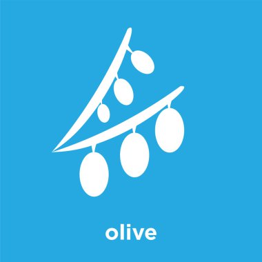 Zeytin simgesi üzerinde mavi arka plan izole