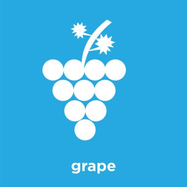 üzüm simgesi üzerinde mavi arka plan izole