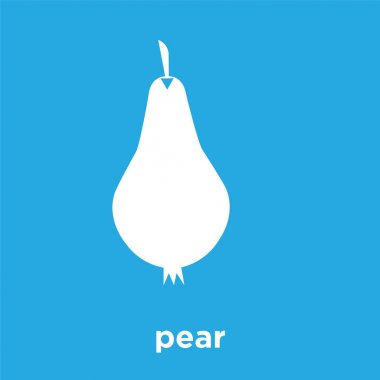 üzerinde mavi arka plan izole armut simgesi