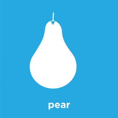 üzerinde mavi arka plan izole armut simgesi