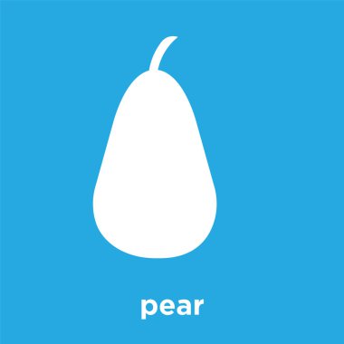 üzerinde mavi arka plan izole armut simgesi