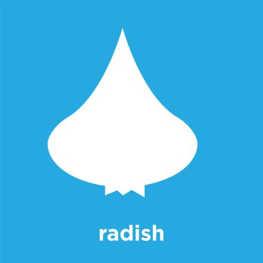 üzerinde mavi arka plan izole turp simgesi