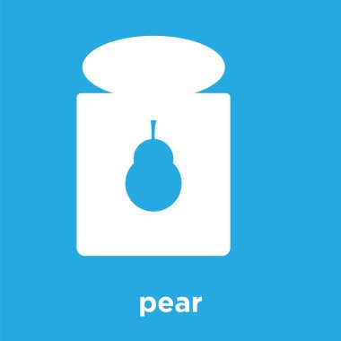 üzerinde mavi arka plan izole armut simgesi