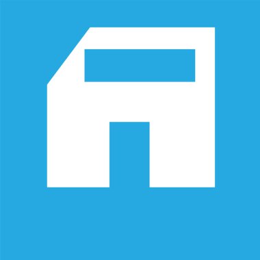  üzerinde mavi arka plan izole simgesi