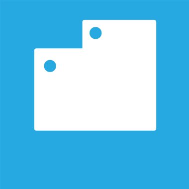  üzerinde mavi arka plan izole simgesi