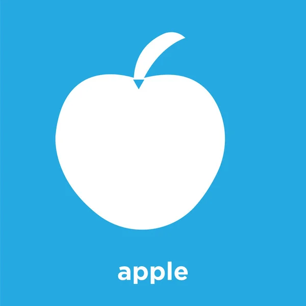 Icône pomme isolé sur fond bleu — Image vectorielle