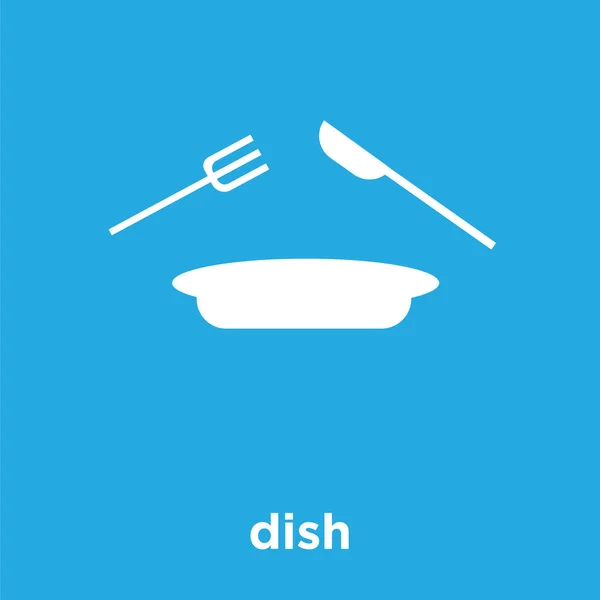 Dish icon isolated on blue background — Stock Vector