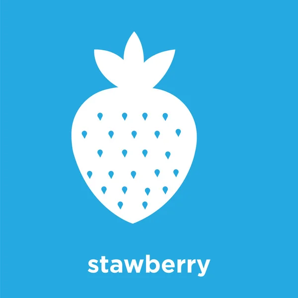 Icône de fraise isolé sur fond bleu — Image vectorielle