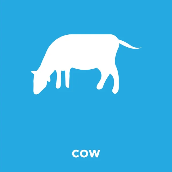 Cow icon isolated on blue background — Stock Vector