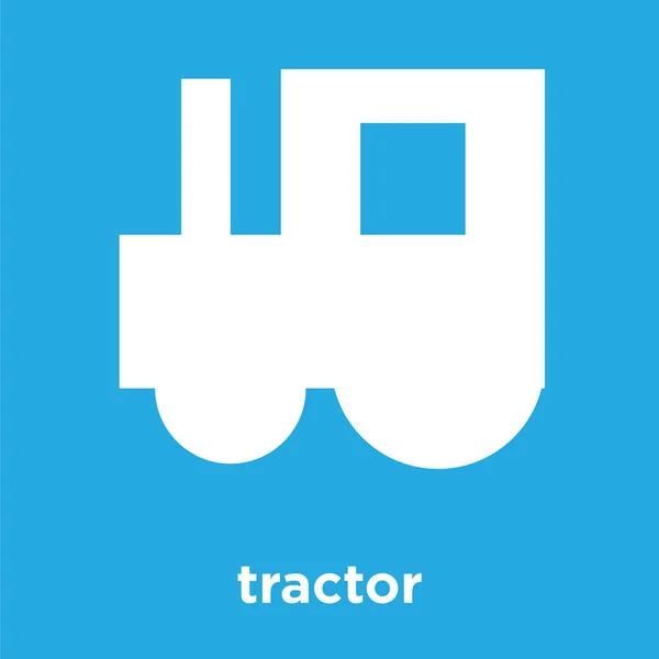 Иконка трактора на синем фоне — стоковый вектор