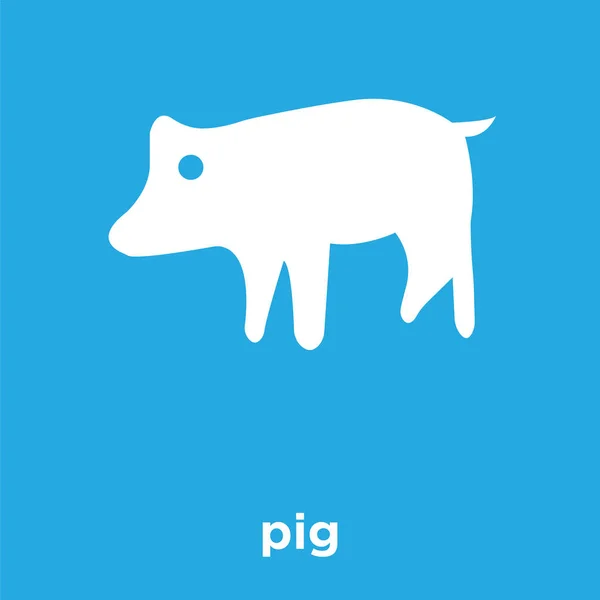 Icône de porc isolé sur fond bleu — Image vectorielle