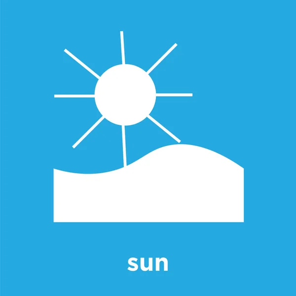 Icono del sol aislado sobre fondo azul — Archivo Imágenes Vectoriales