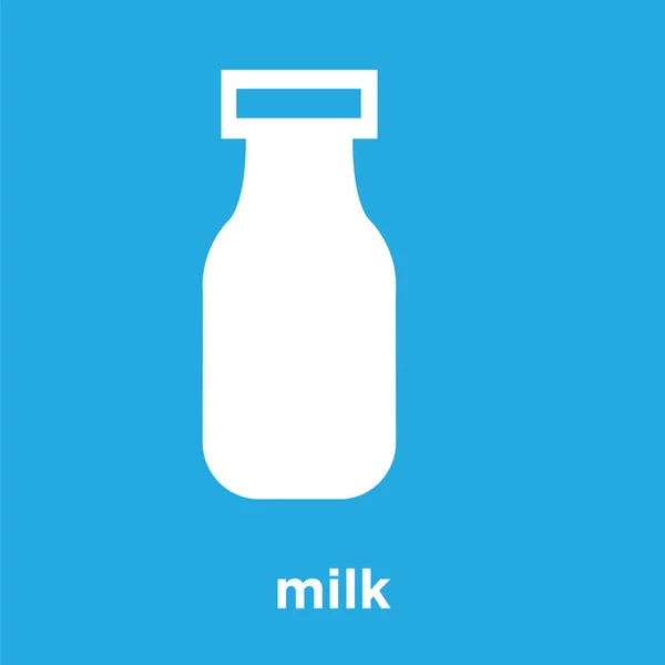在蓝色背景下隔离的牛奶图标 — 图库矢量图片