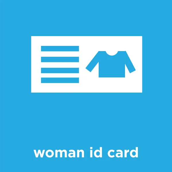 Ícone de cartão de identificação mulher isolado no fundo azul — Vetor de Stock