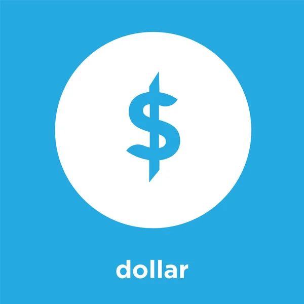 Dolar ikona na białym tle na niebieskim tle — Wektor stockowy