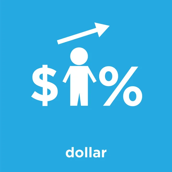 Dolar ikona na białym tle na niebieskim tle — Wektor stockowy