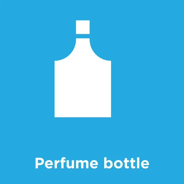 Parfümflasche Symbol isoliert auf blauem Hintergrund — Stockvektor
