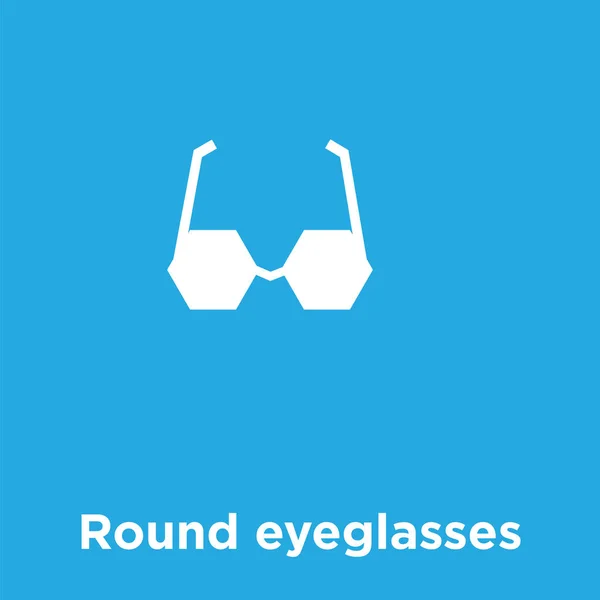 Icono de gafas redondas aislado sobre fondo azul — Vector de stock