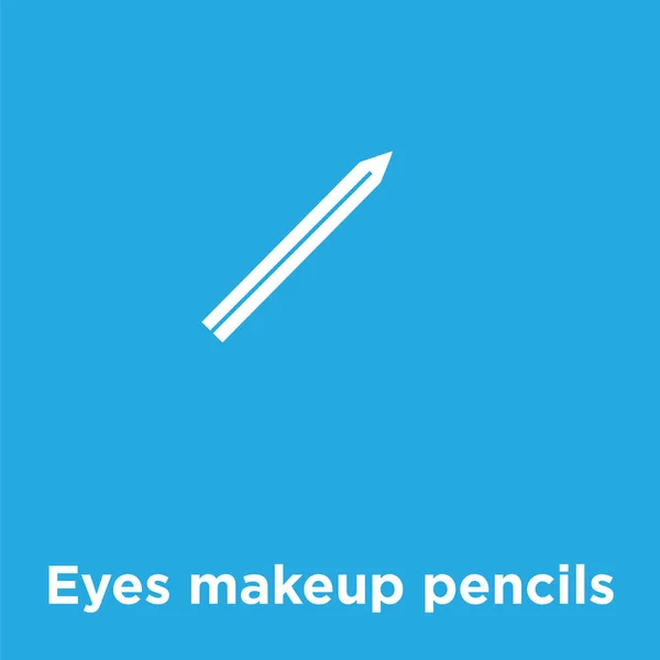 Ogen make-up potloden pictogram geïsoleerd op blauwe achtergrond — Stockvector