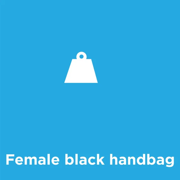 青の背景に分離された女性の黒ハンドバッグ アイコン — ストックベクタ