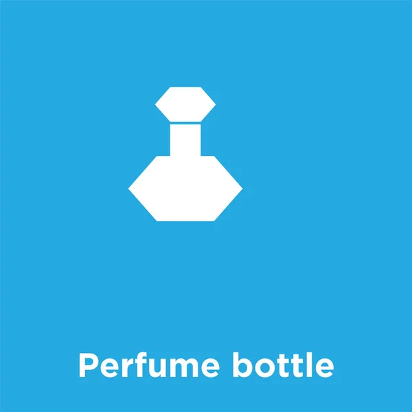 Піктограма пляшки парфумів ізольована на синьому фоні — стоковий вектор
