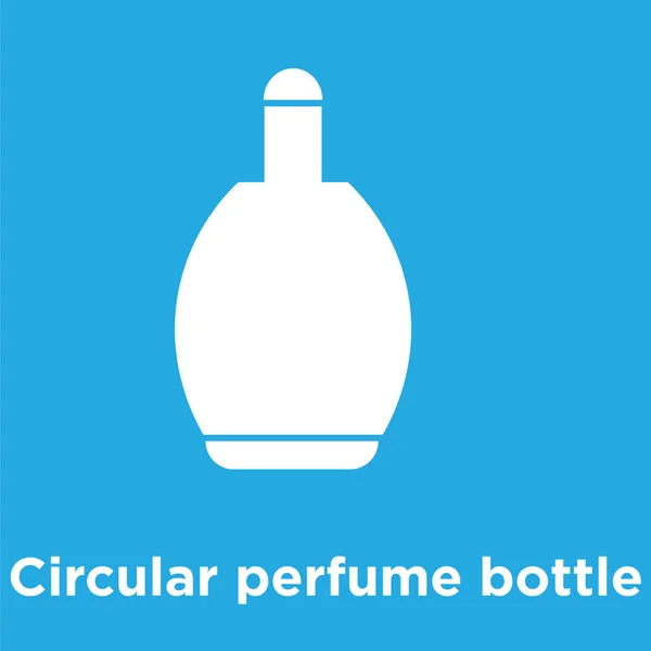 Circolare icona bottiglia di profumo isolato su sfondo blu — Vettoriale Stock