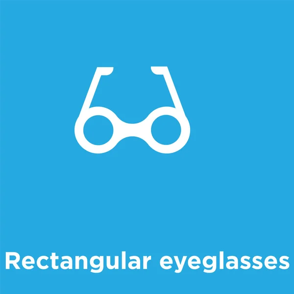 Icono de gafas rectangulares aisladas sobre fondo azul — Vector de stock