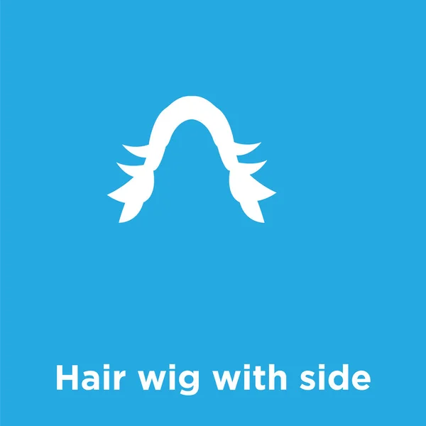 Peluca de pelo con icono lateral aislado sobre fondo azul — Archivo Imágenes Vectoriales