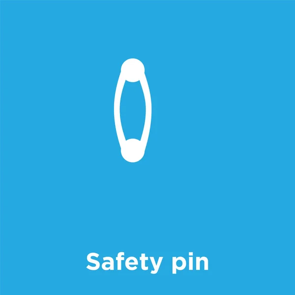 Safety pin icon isolated on blue background — Stock Vector