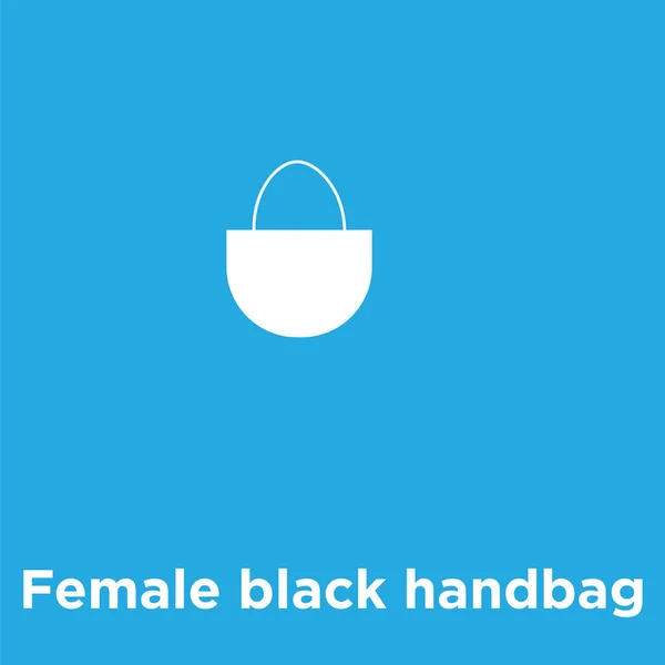 Feminino ícone bolsa preta isolado no fundo azul —  Vetores de Stock