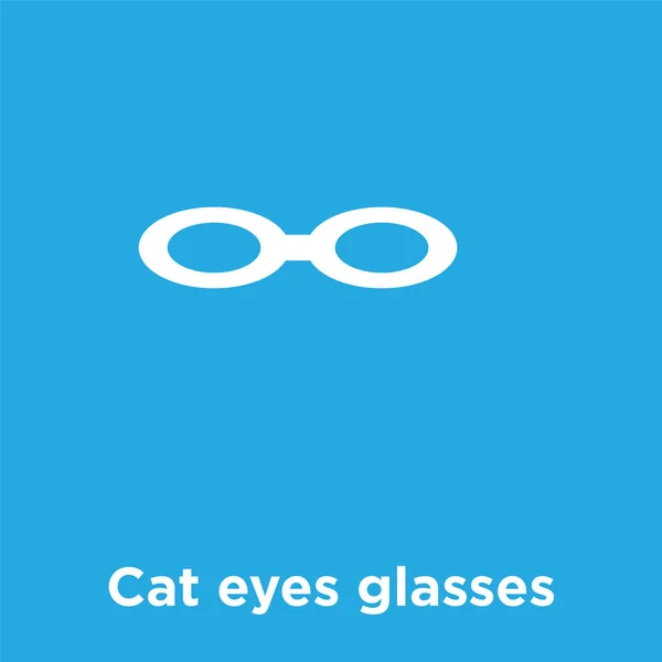 Gato ojos gafas icono aislado sobre fondo azul — Vector de stock