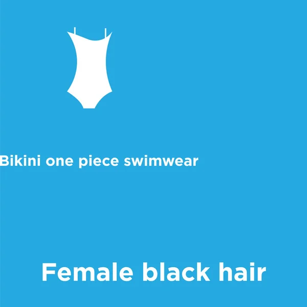 Icono de pelo negro femenino aislado sobre fondo azul — Vector de stock