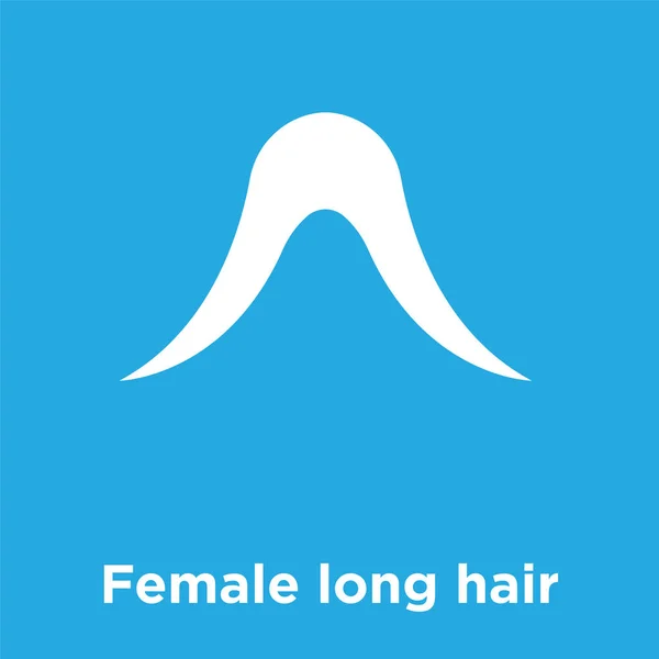 Ícone de cabelo longo feminino isolado no fundo azul — Vetor de Stock