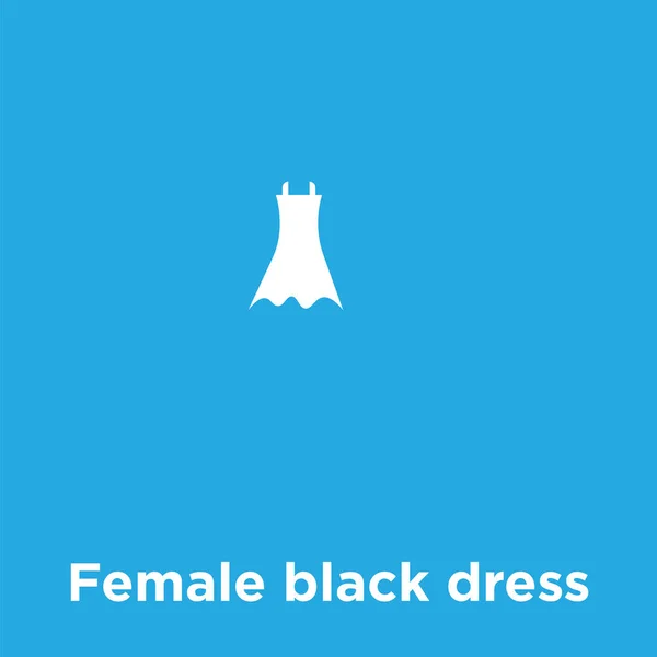 Icono de vestido negro femenino aislado sobre fondo azul — Vector de stock