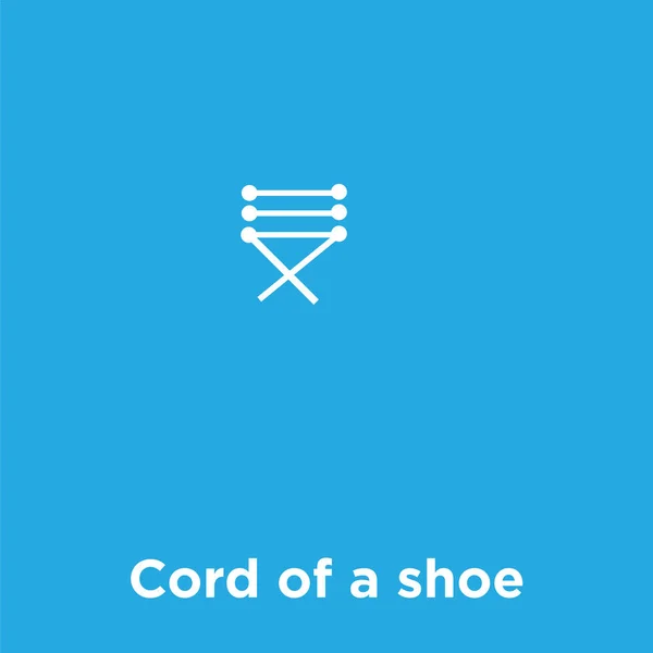 Cordón de un icono de zapato aislado sobre fondo azul — Vector de stock