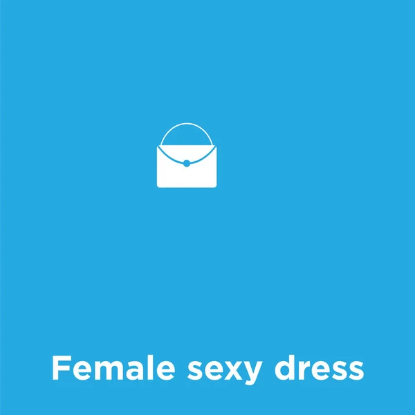 Kvinnliga sexig klänning ikonen isolerad på blå bakgrund — Stock vektor