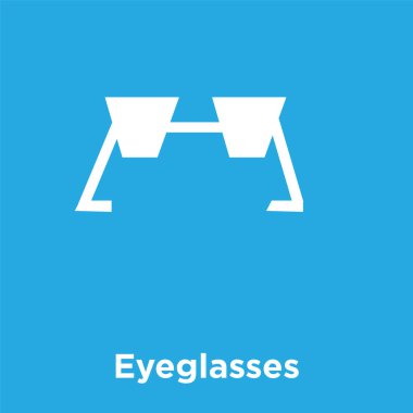 Gözlük simgesi üzerinde mavi arka plan izole