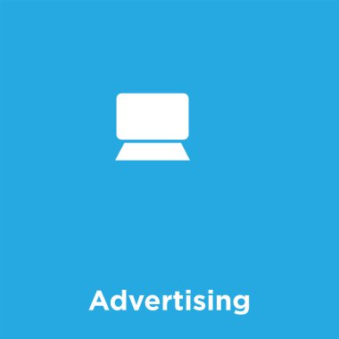 Üzerinde mavi arka plan izole reklam simgesi