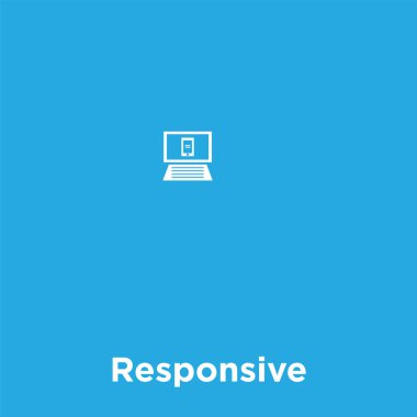 Duyarlı simgesi üzerinde mavi arka plan izole