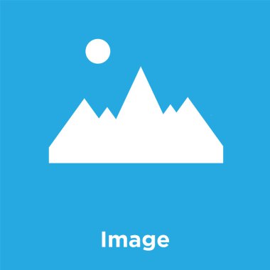 Görüntü simgesi üzerinde mavi arka plan izole