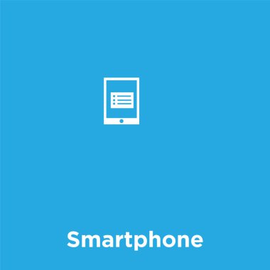 Üzerinde mavi arka plan izole Smartphone simgesi