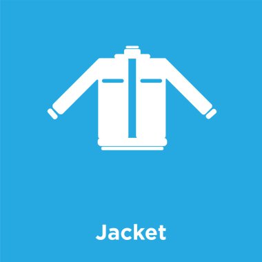 Üzerinde mavi arka plan izole ceket simgesi
