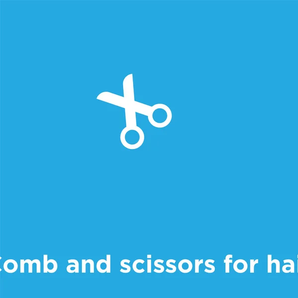 Kam och sax för hår ikonen isolerad på blå bakgrund — Stock vektor