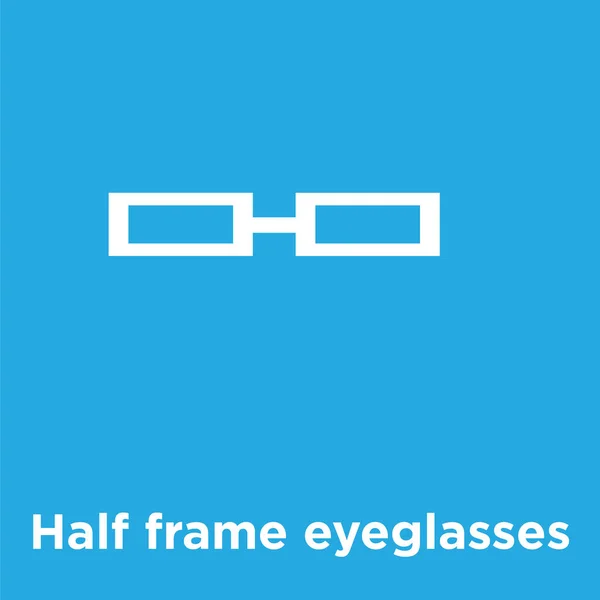Icono de gafas de media montura aislado sobre fondo azul — Vector de stock