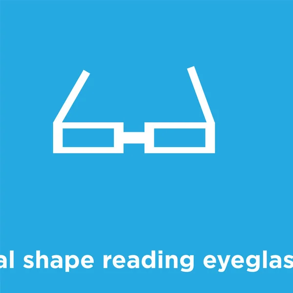 Icono de gafas de lectura de forma ovalada aislado sobre fondo azul — Vector de stock