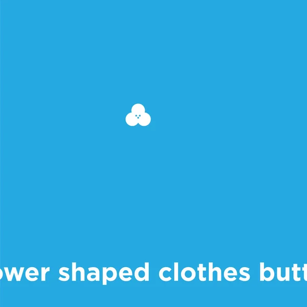 Kwiat w kształcie ubrania przycisk ikona na białym tle na niebieskim tle — Wektor stockowy