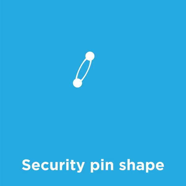 Icône de forme broche de sécurité isolé sur fond bleu — Image vectorielle